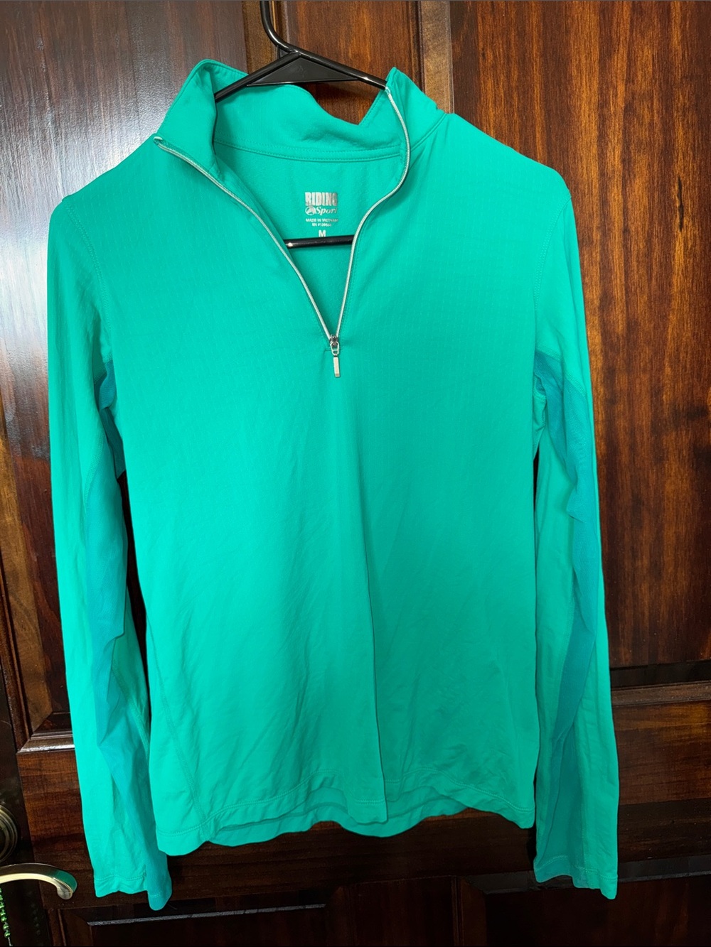 Medium Teal Riding Sport Quarter Zip Sun Shirt